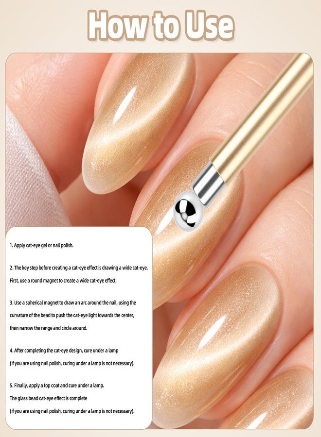 Fukaisu 3-in-1 Cat Eye Magnet for Nails, Cylinder & Ball Nail Art Magnet Pen Multifunctional Magnets Magnetic Gel Polish Cat Eye Manicure Design Tool Suitable for Home Salon DIY - Image 4